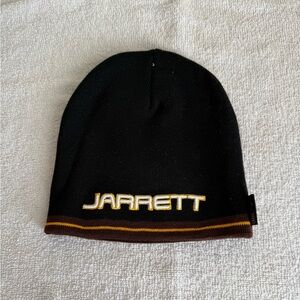 Vintage Dale Jarrett Black Beanie with Gold Embroidery